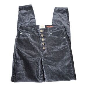 AO.LA by Alice + Olivia Women's Size 26 High Rise‎ Exposed Button Velvet Jeans